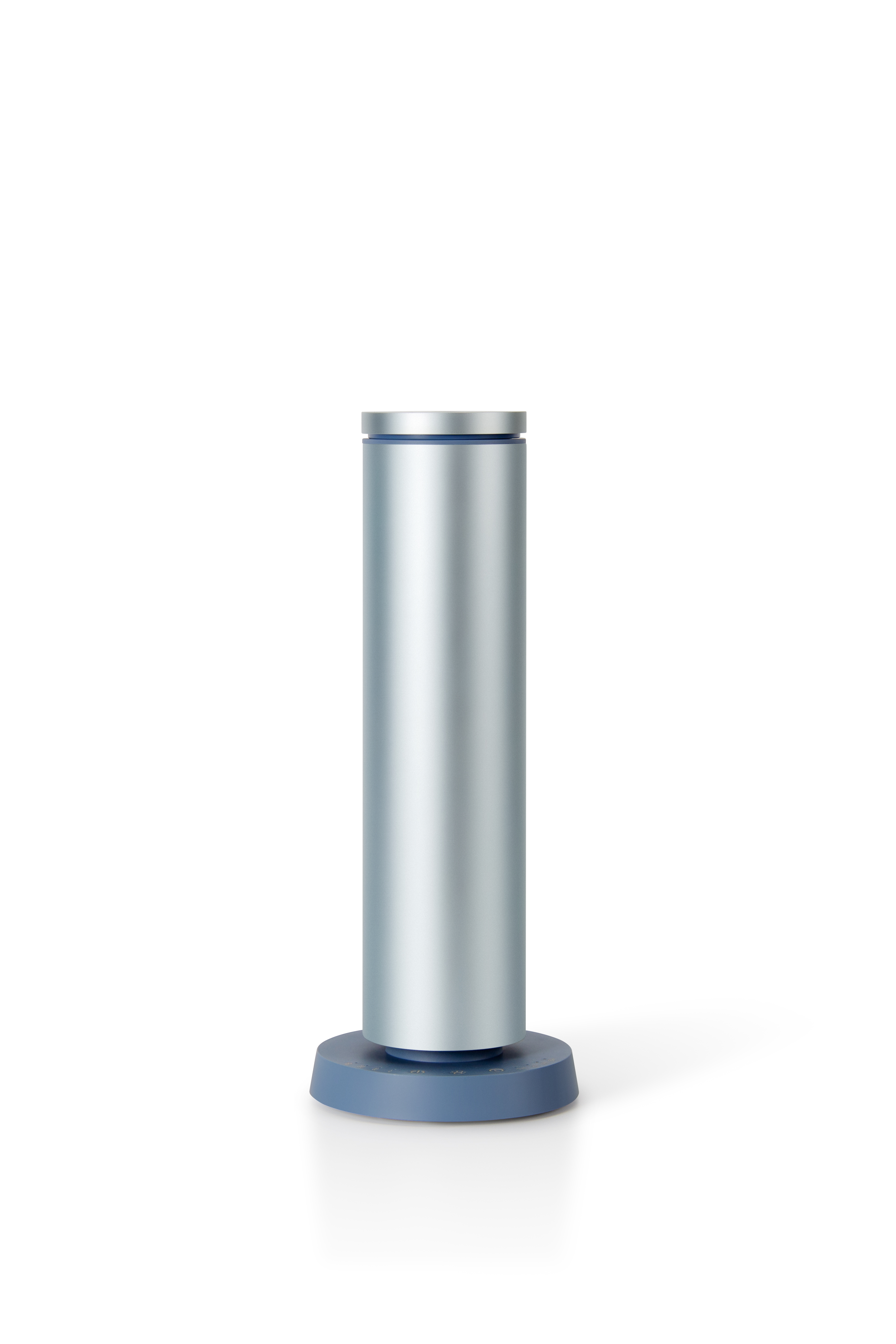 Ziweo diffuser in Glacier, a brushed silver-blue aluminum column